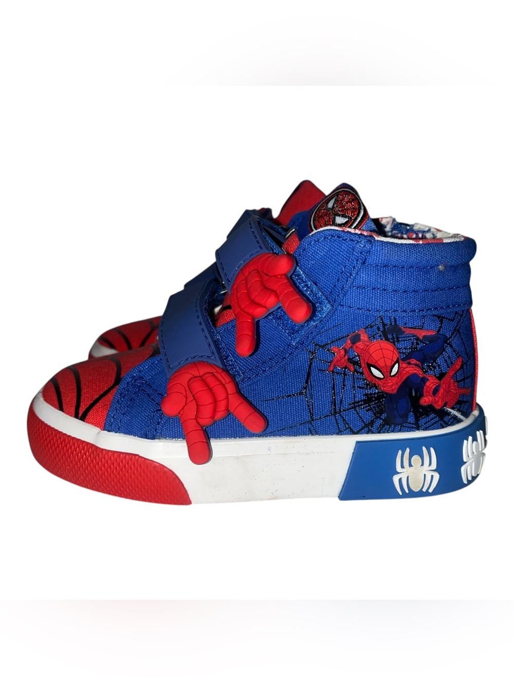 Kids Spider-Web Graphic Sneakers - Red & Blue
